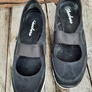 Skechers black canvas mary jane Shoes 8